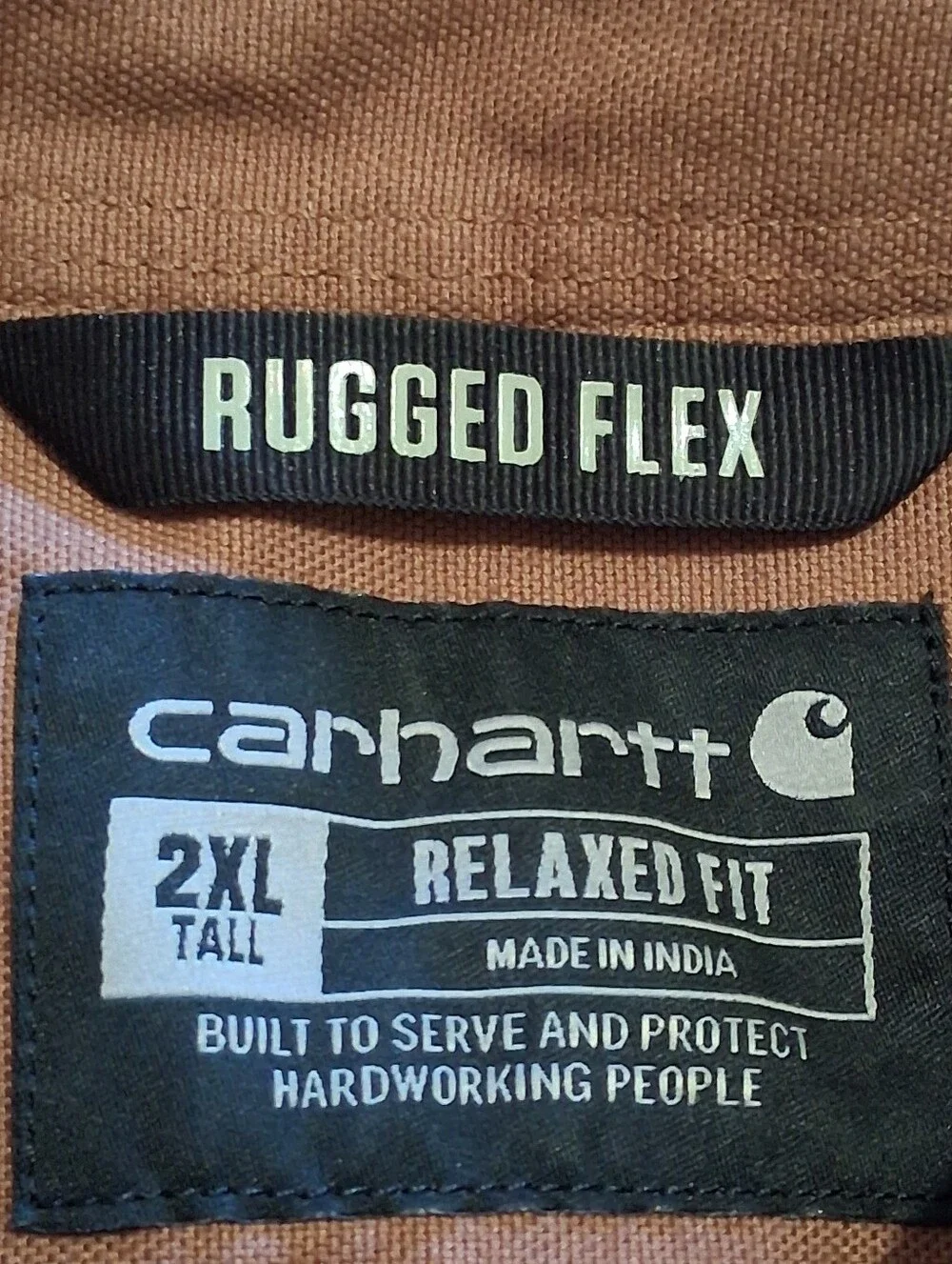 Carhart Men Rugged Flex Short Sleeve Button Front Shirt 2XL Tall Brown Performan